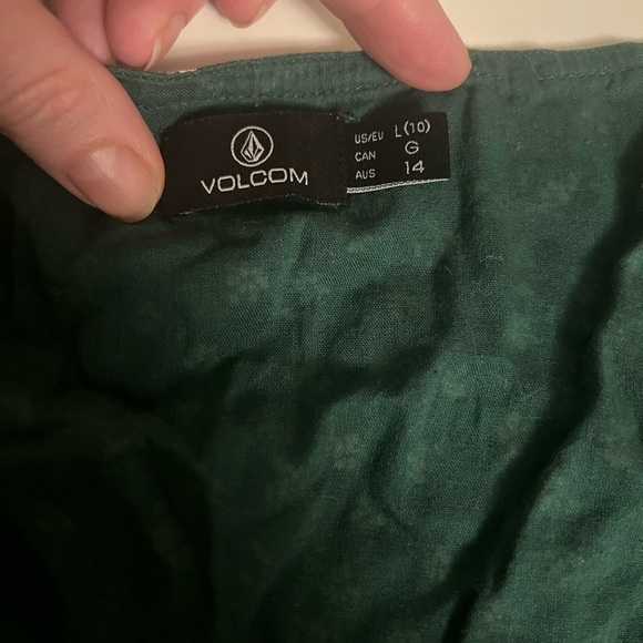 Volcom Wrapsicle ditsy floral mini dress green v- neck short sleeve Large L - Picture 6 of 8